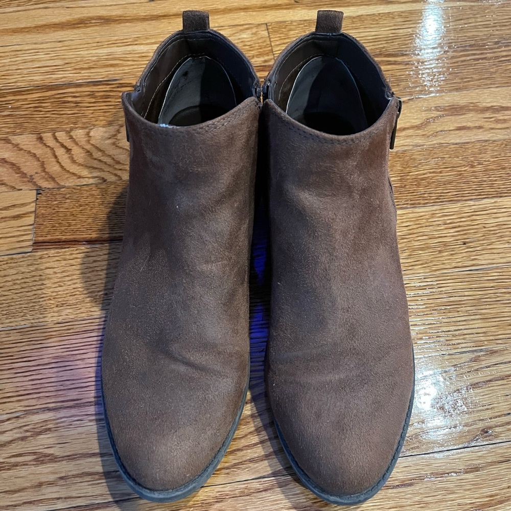 Carlos Brown Suede Ankle Booties